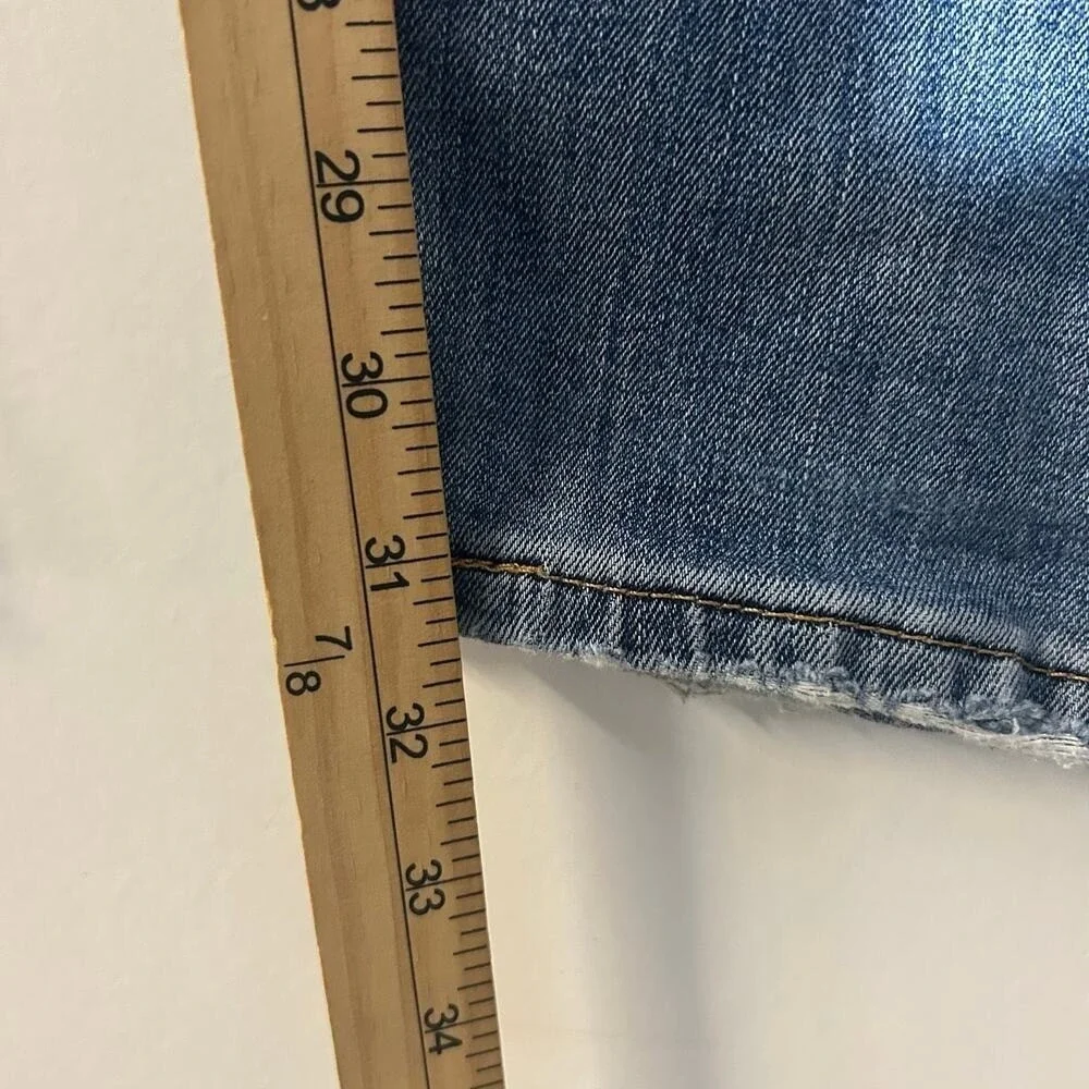 Levis 511 Slim‎ Fit Blue Distressed Denim Jeans Mens 33x30